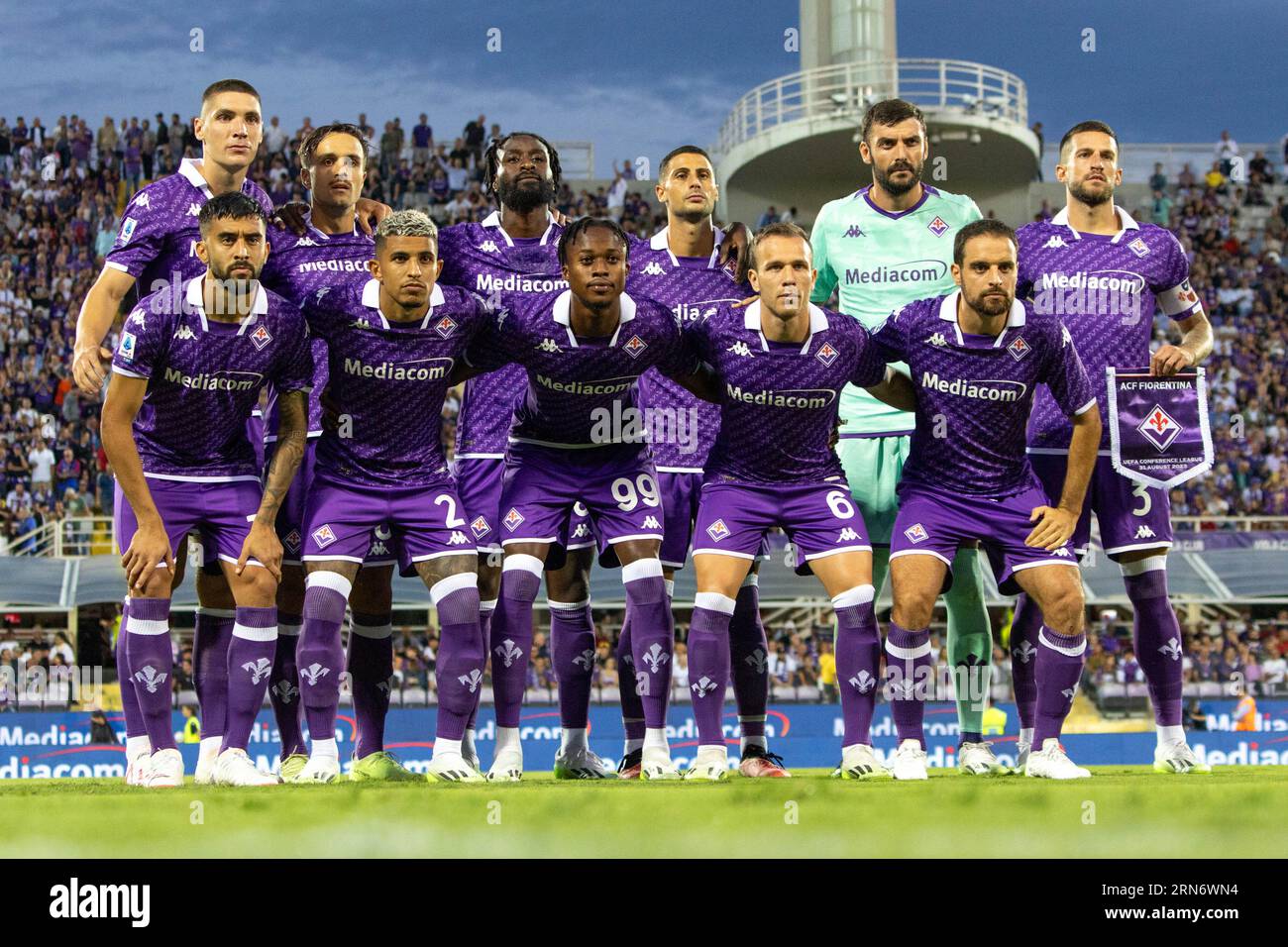 Florence, Italy. 31st Aug, 2023. Fiorentina Line Up during ACF Fiorentina vs SK Rapid Wien, UEFA Conference League football match in Florence, Italy, August 31 2023 Credit: Independent Photo Agency/Alamy Live News Stock Photo
