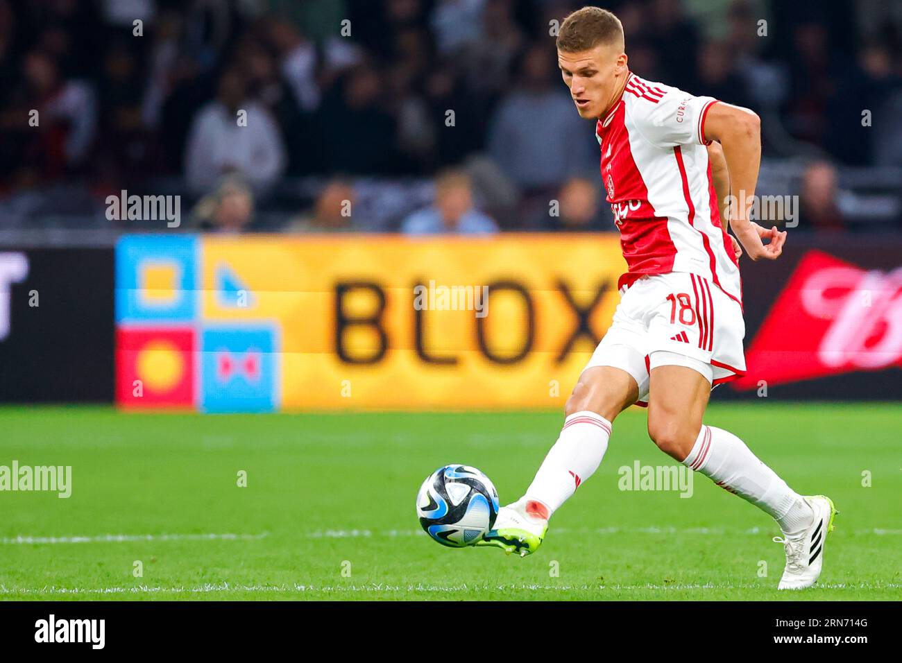 AMSTERDAM, NETHERLANDS - AUGUST 31: Jakov Medic (AFC AJAX) during the UEFA Champions League - Play Off Round Second Leg match of AFC Ajax and PFC Ludo Stock Photo