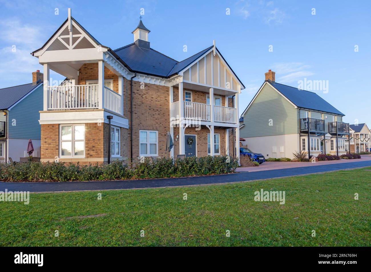 A new housing estate on a very early December morning. The sun’s
