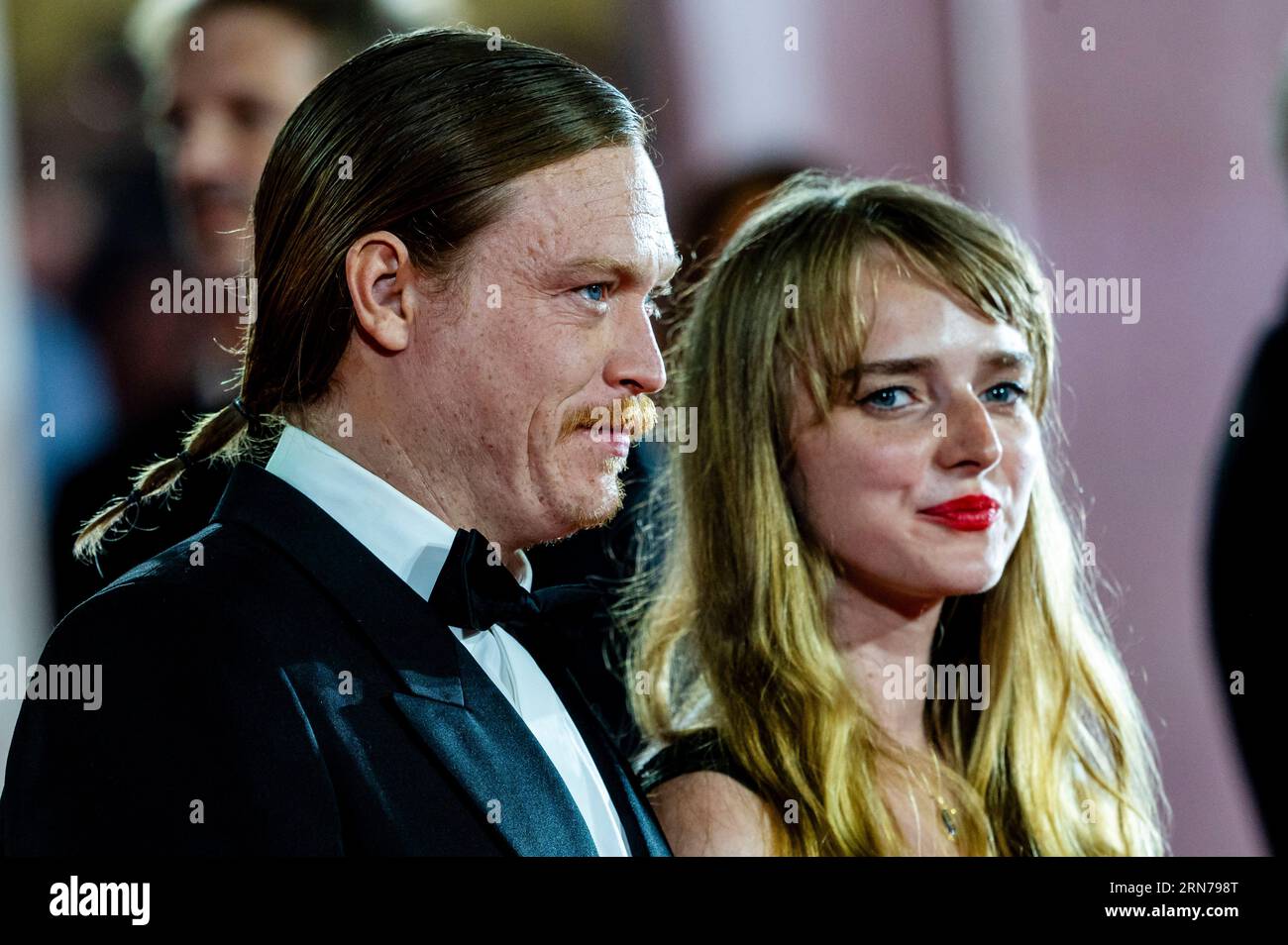 Venice, Italy. August 31, 2023. Caleb Landry Jones and Katya Zvereva
