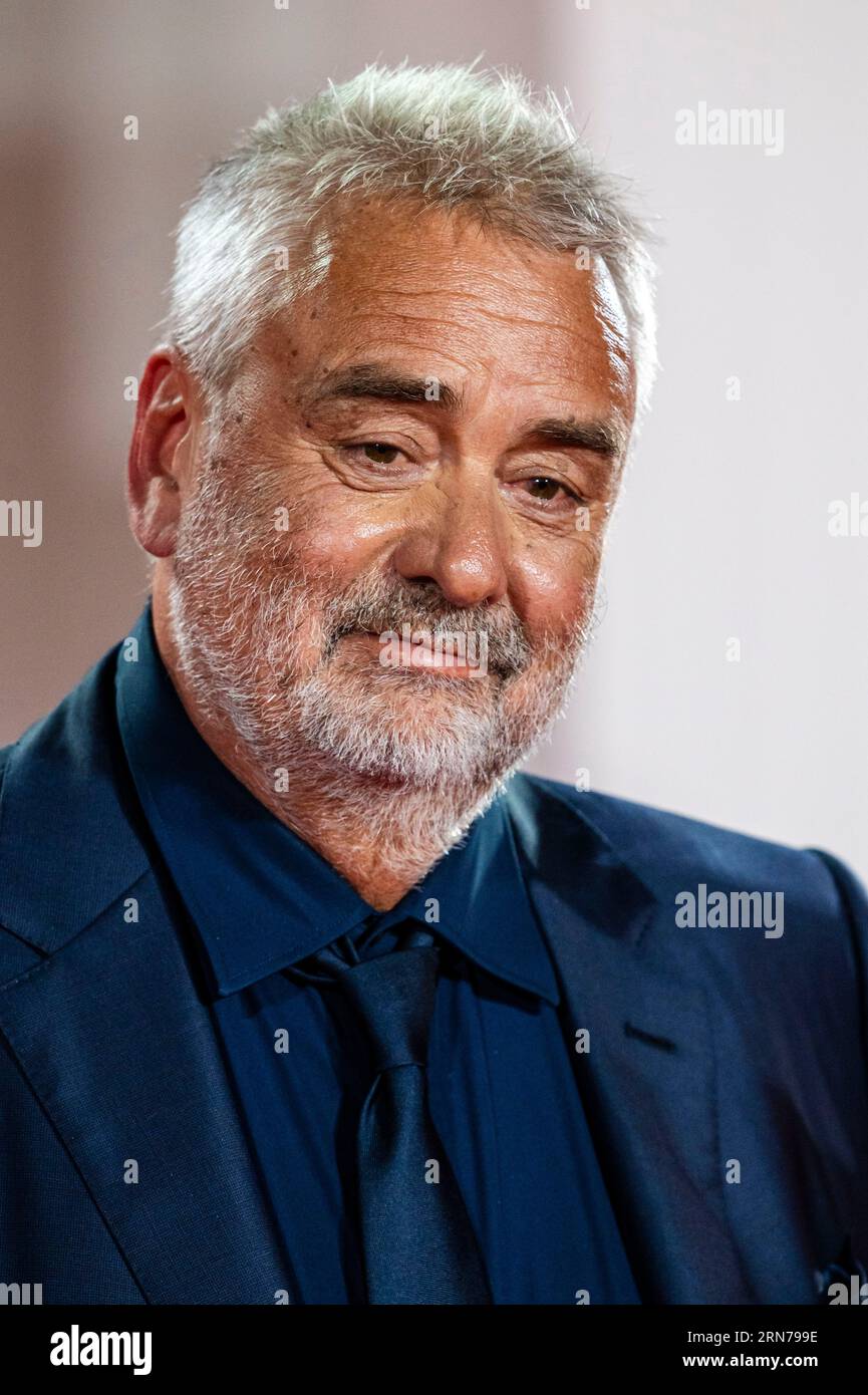 Venice, Italy. August 31, 2023. Luc Besson arrives at the premiere of ...