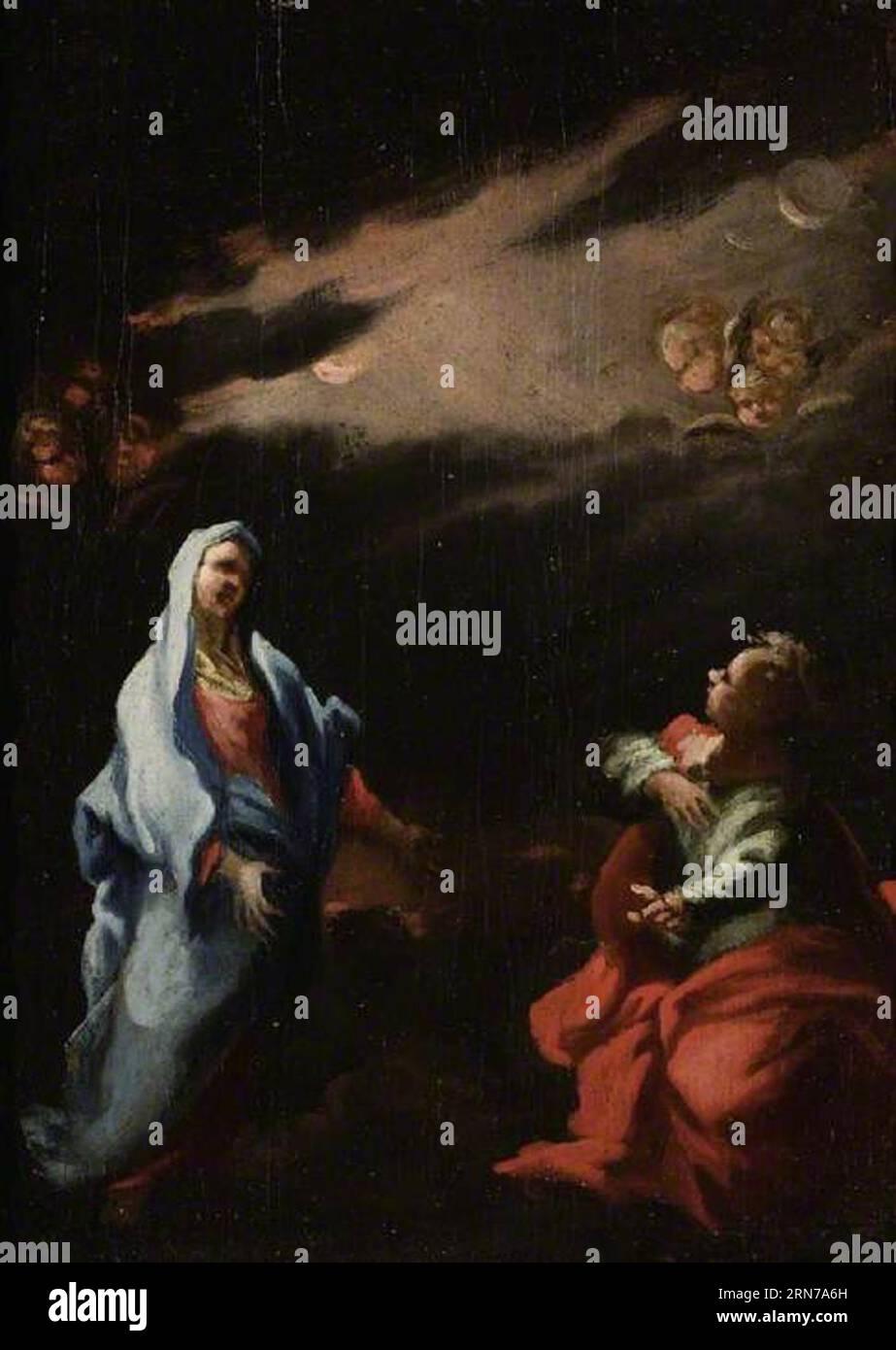 The Virgin with St. John by Giovanni Camillo Sagrestani Stock Photo