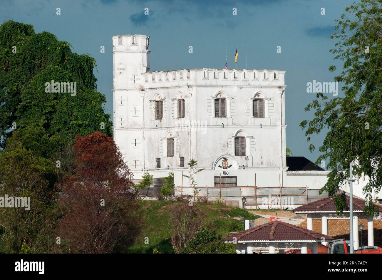 White Rajah Charles Brooke's Fort Margherita (1879) in Kuching, Sarawak, Malaysian Borneo Stock Photo