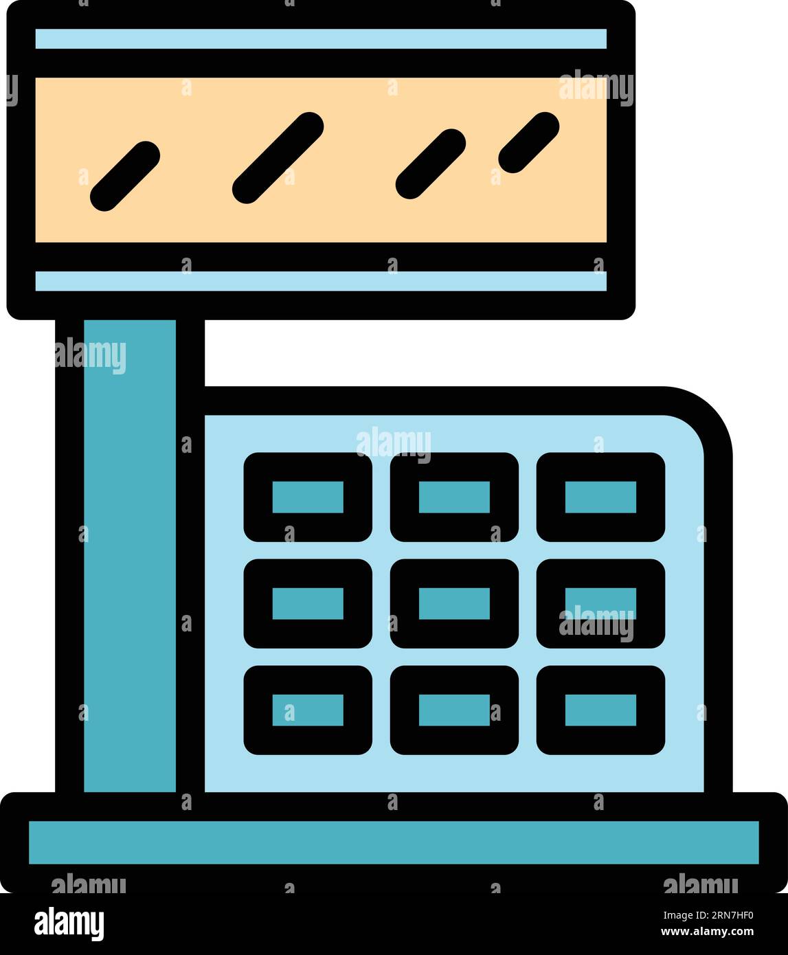 Checkout machine icon outline vector. Cash register. Pos touchregister