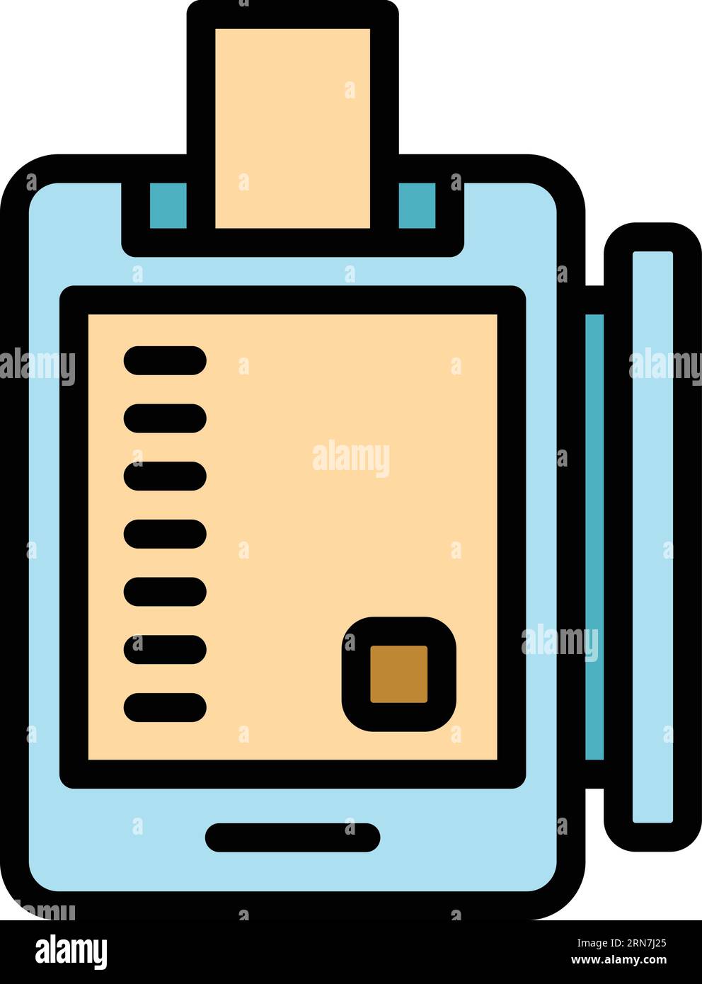 Flat screen machine icon outline vector. Point register. Retail self