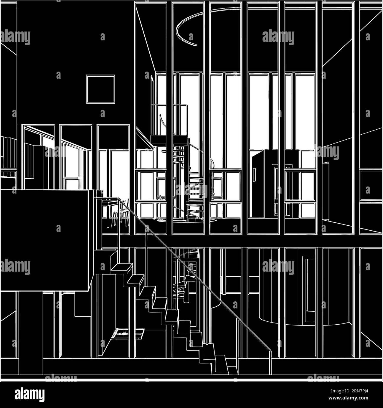 Modern Residential Building House Vector. Modern Family Home 