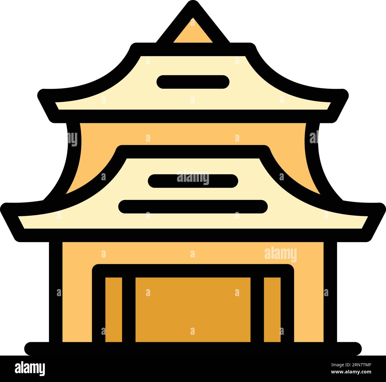 Asian pagoda icon outline vector. Chinese building. Temple house color flat Stock Vector