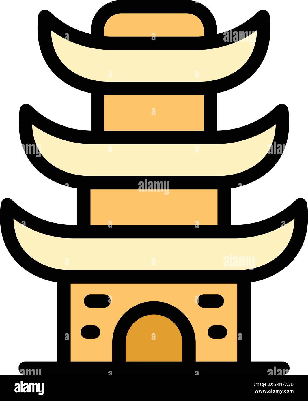 City pagoda icon outline vector. Chinese house. Japan palace color flat Stock Vector