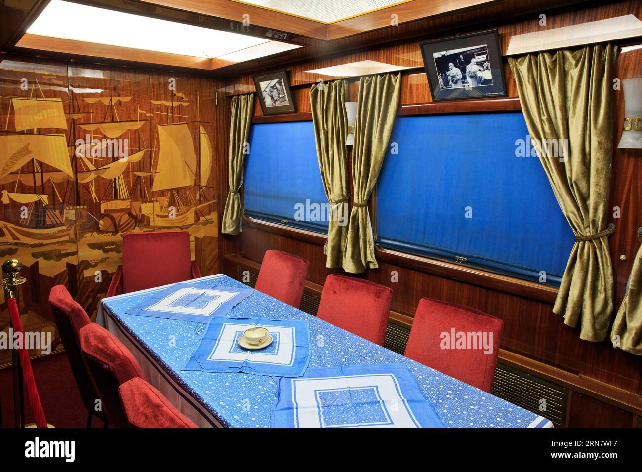 The conference room of Marshal Josip Broz Tito (1892-1980), president of former Yugoslavia on Tito's Blue Train in Belgrade, Serbia Stock Photo