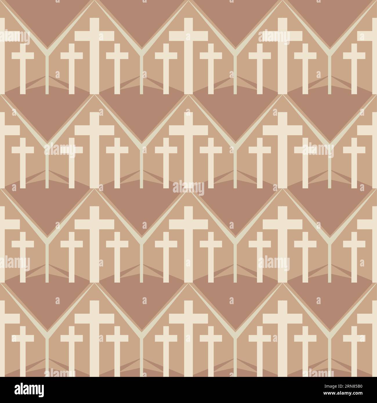 Seamless, repeating three Christian crosses, church background pattern ...