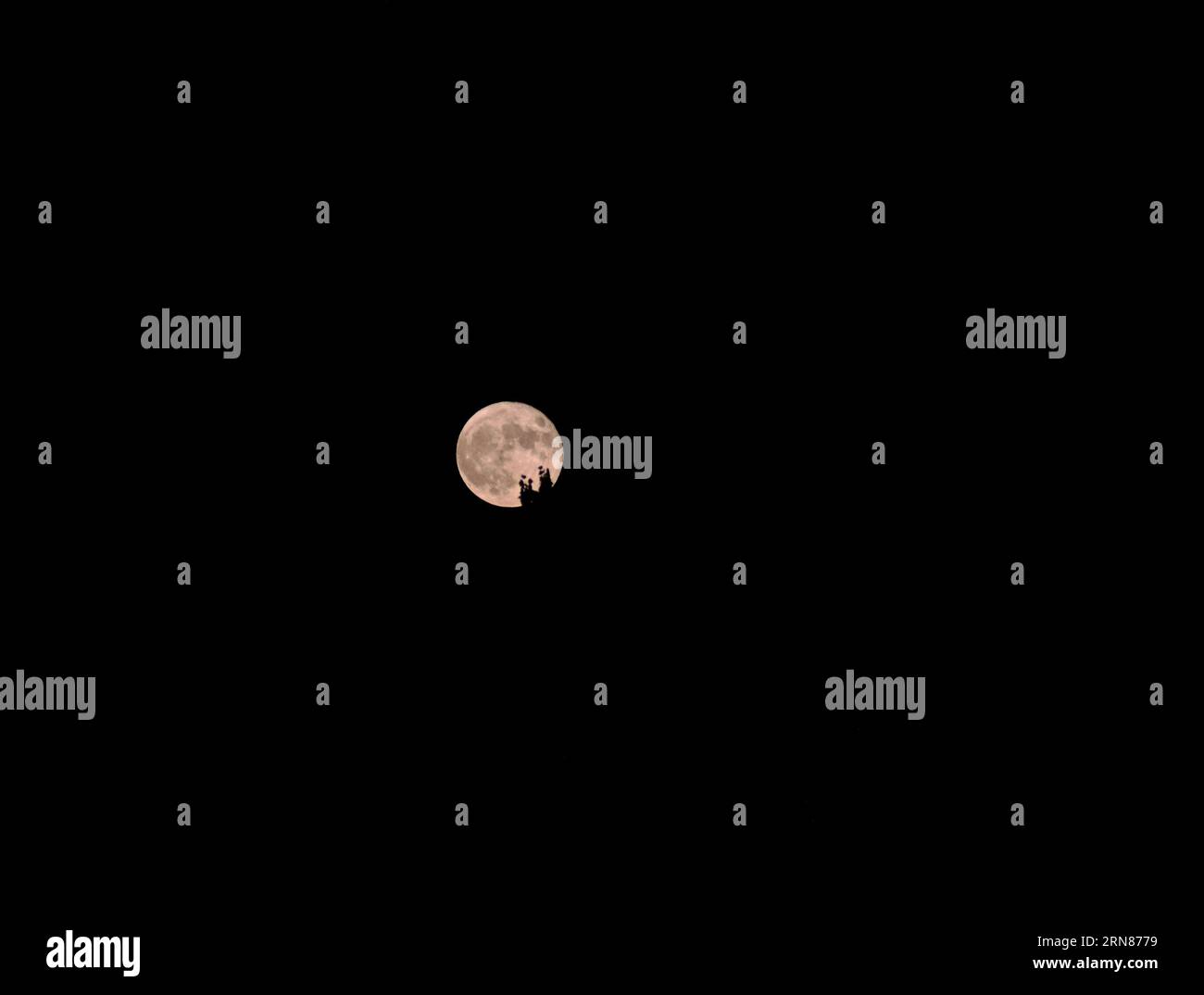 The super blue moon is seen in Srinagar, the Summer capital of Indian