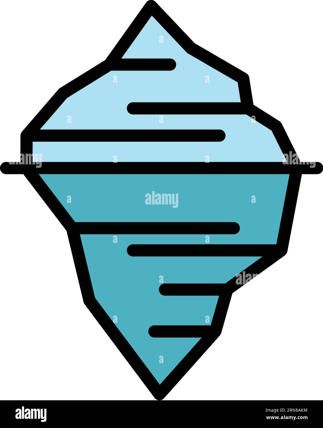 Water iceberg icon outline vector. Underwater glacier. Sea ice berg ...