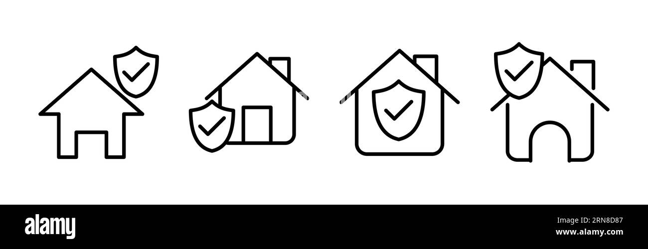 Home insurance icon vector. home shield protect logo Stock Vector Image ...