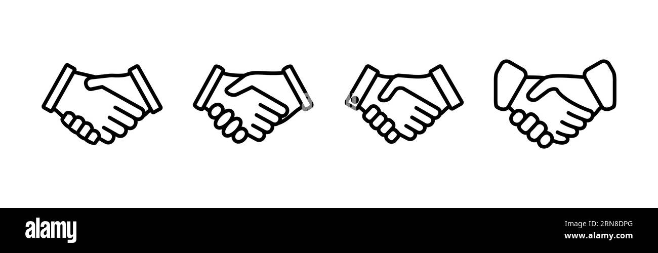 Hand shake icon vector. business handshake. contract agreement ...