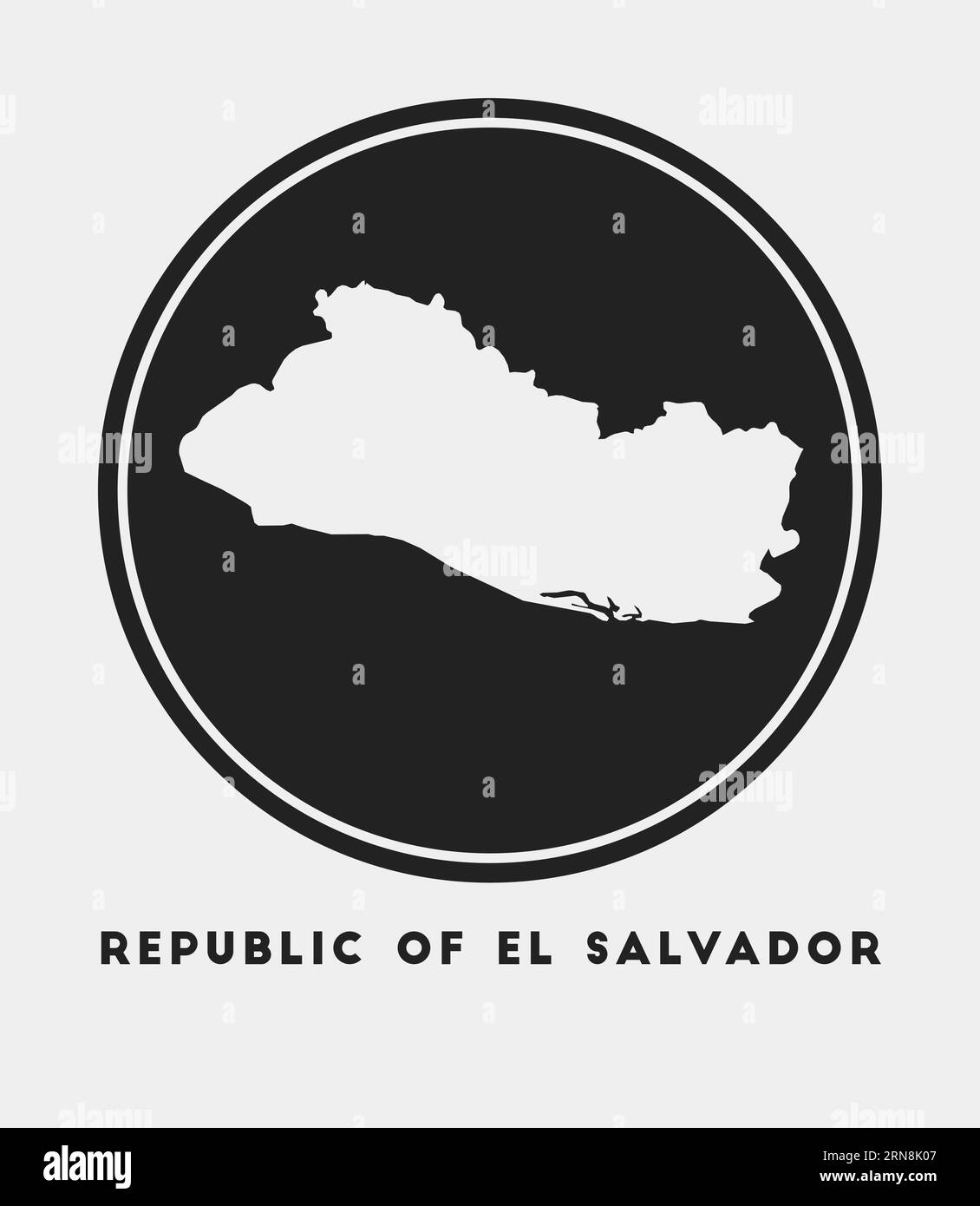 Republic of El Salvador icon. Round logo with country map and title. Stylish Republic of El Salvador badge with map. Vector illustration. Stock Vector