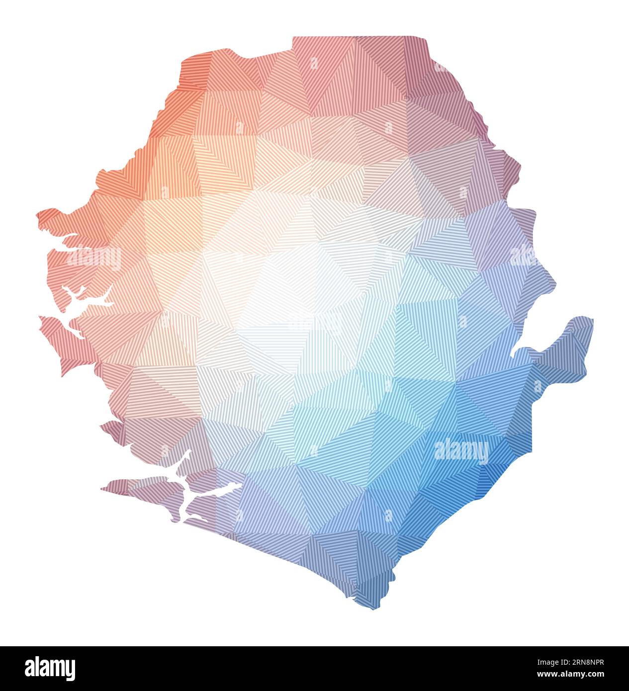 Map of Sierra Leone. Low poly illustration of the country. Geometric ...