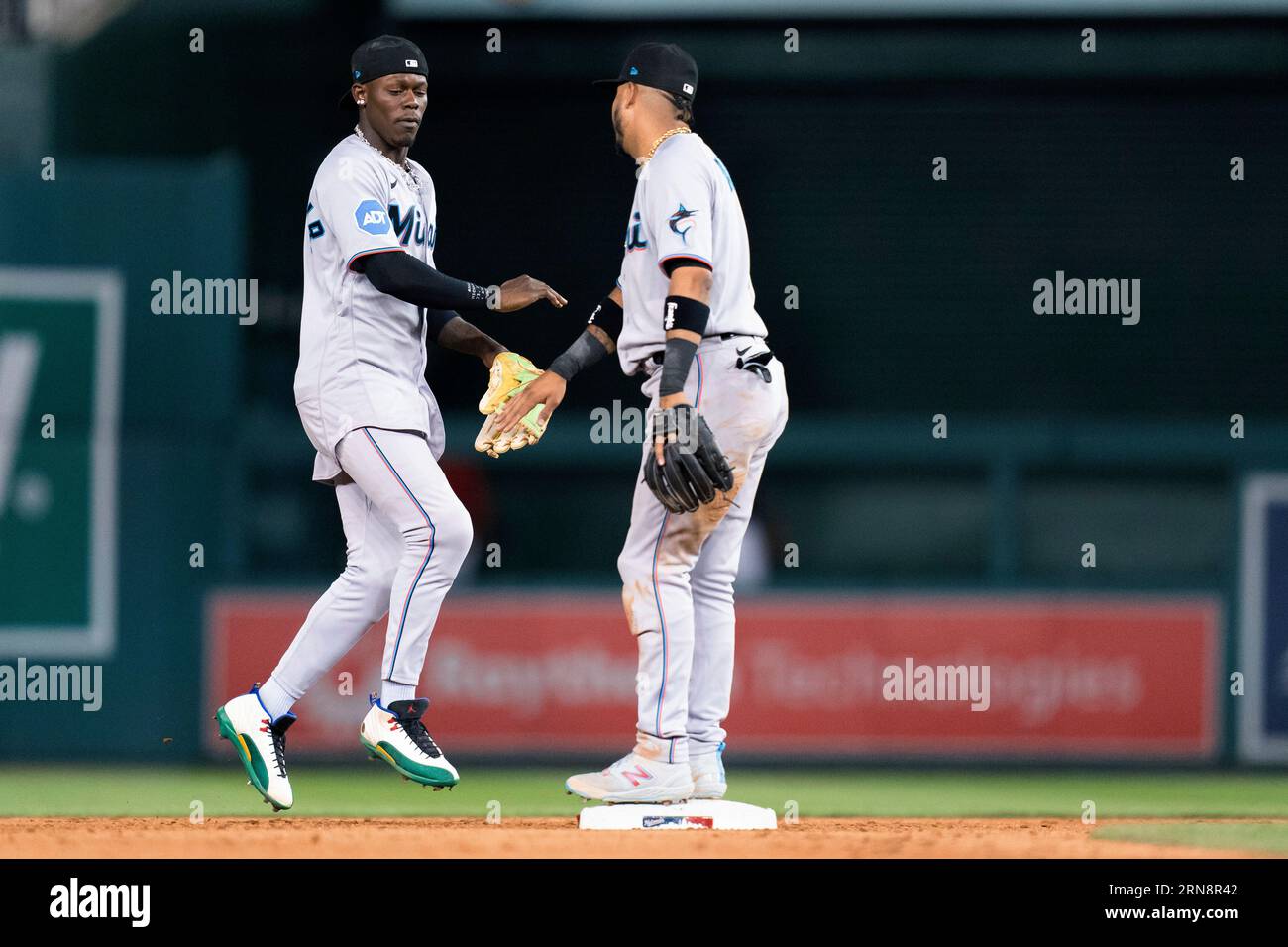 Miami Marlins center fielder Jazz Chisholm Jr. (2) is shown during a  baseball game against the Atlanta Braves Wednesday, April 26, 2023, in  Atlanta. (AP Photo/John Bazemore Stock Photo - Alamy