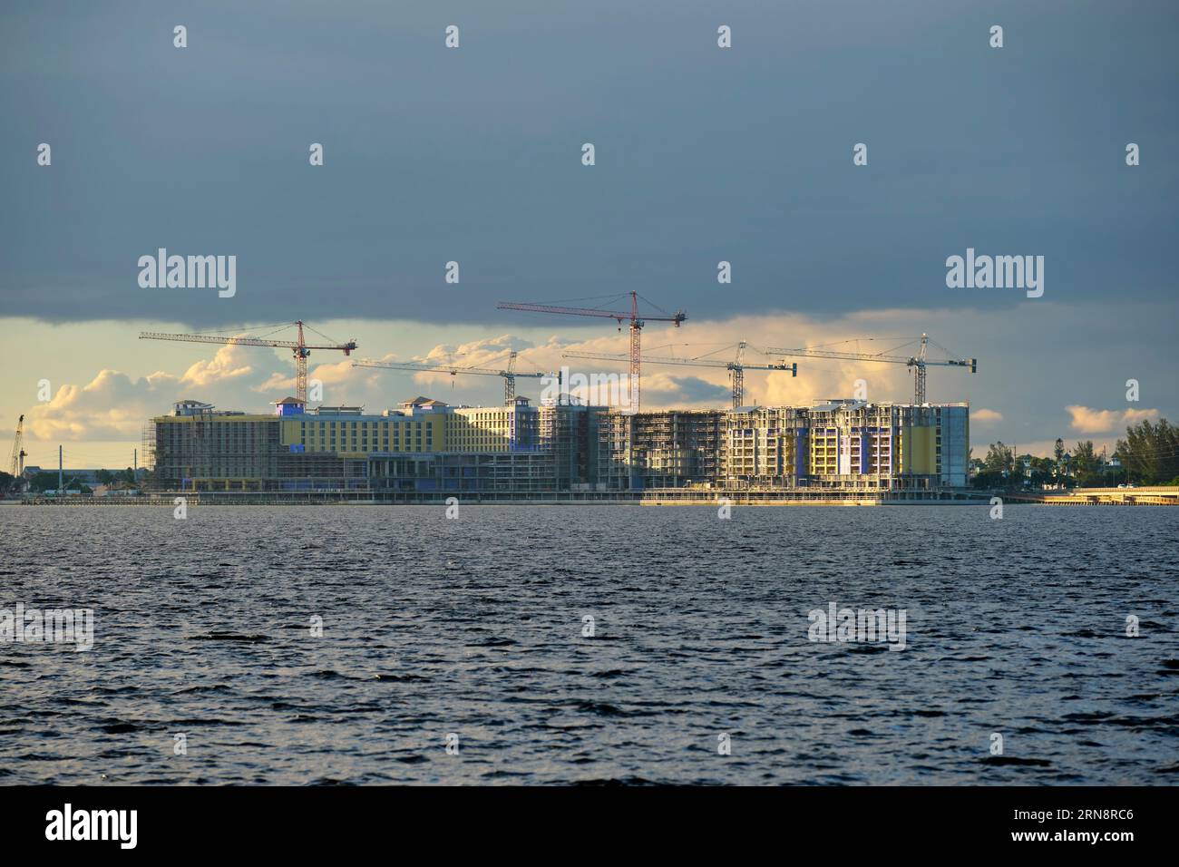 Tower cranes and frame structure of high residential apartment