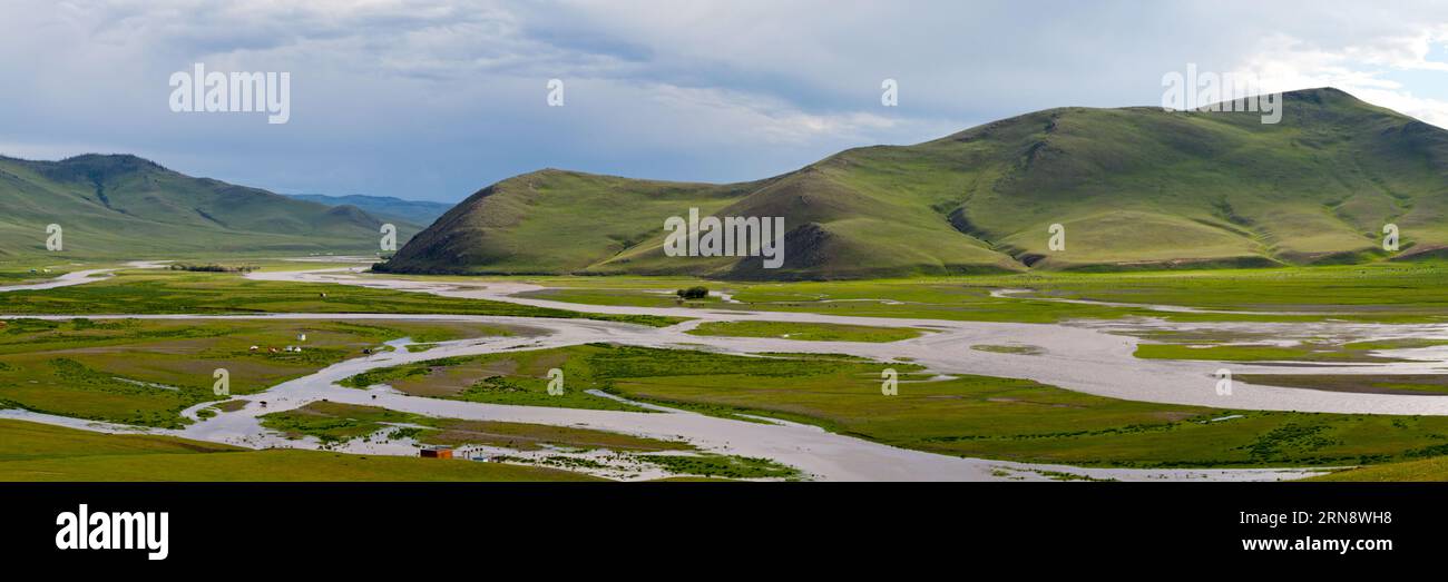 The Orkhon River is a river passing behind the hill where is located ...