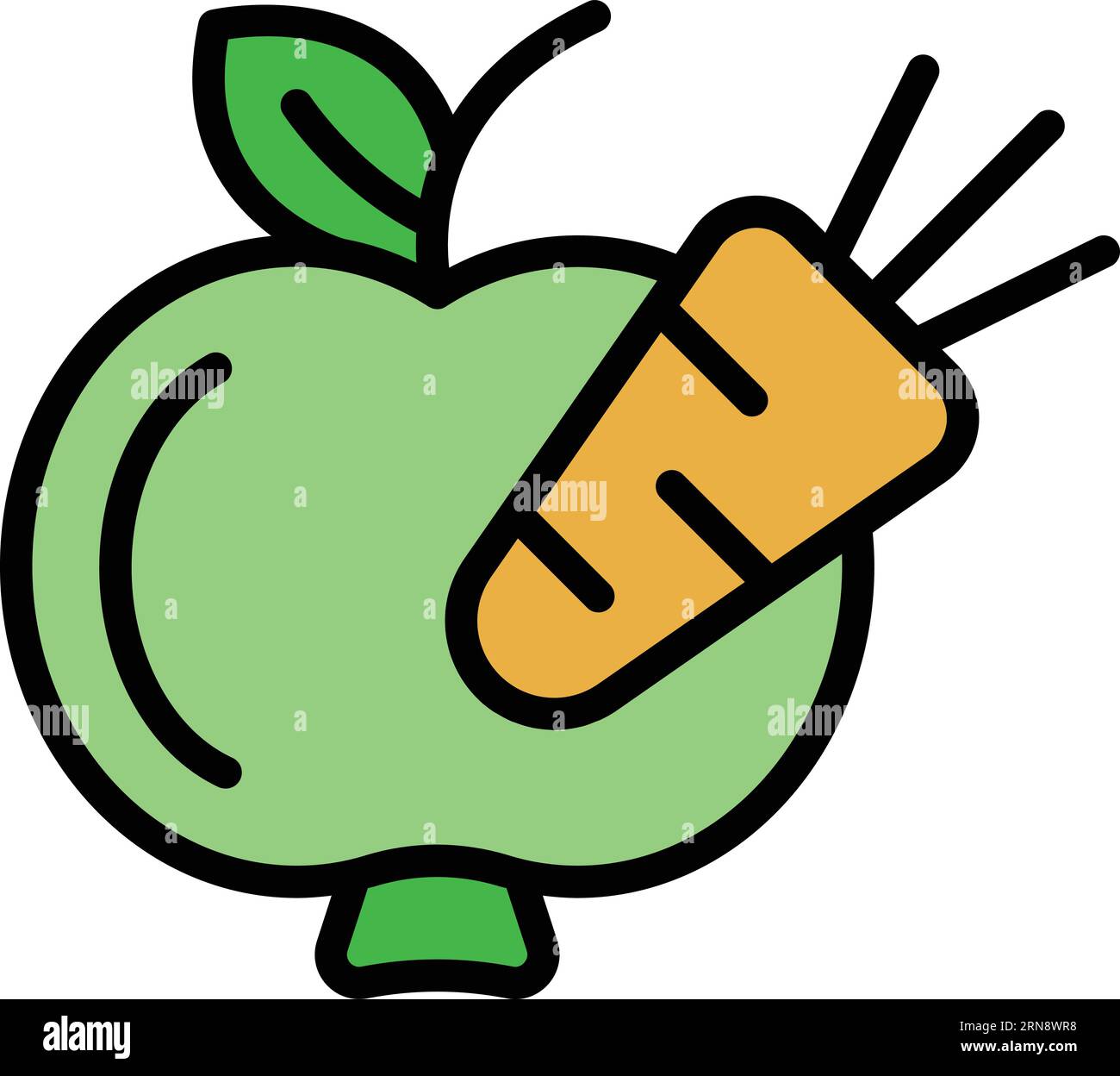 Fitness fruits icon outline vector. Jump rope. Sport workout color flat ...