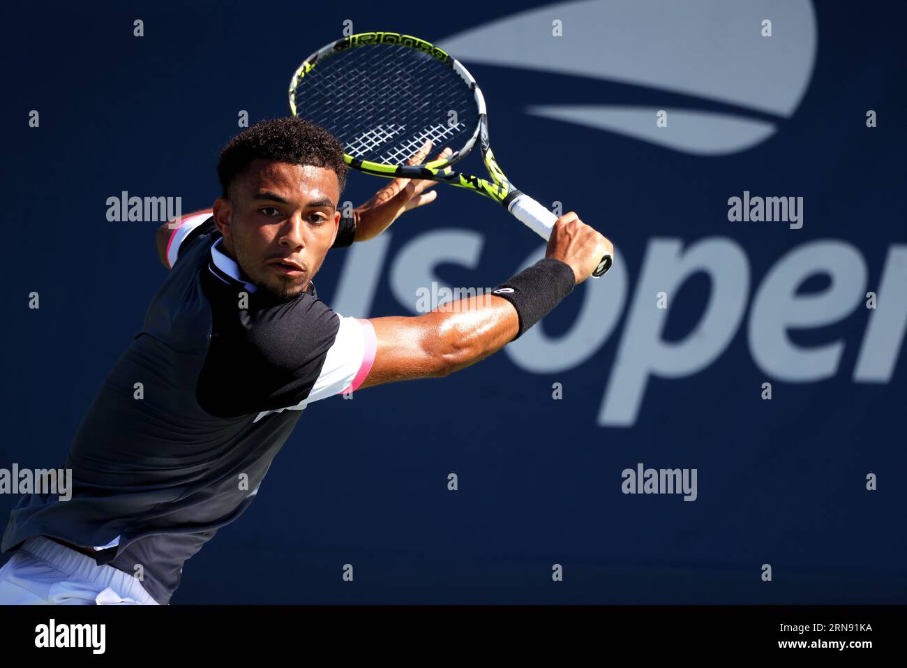 New York City, New York. 31st Aug, 2023. NEW YORK CITY, NEW YORK - AUGUST 31: Arthur Fils of France during his second round match against Matteo Arnaldi of Italy during Day 4 of the US Open at the USTA Billie Jean King National Tennis Center on August 31, 2023 in New York City, New York. ( Credit: Adam Stoltman/Alamy Live News Stock Photo