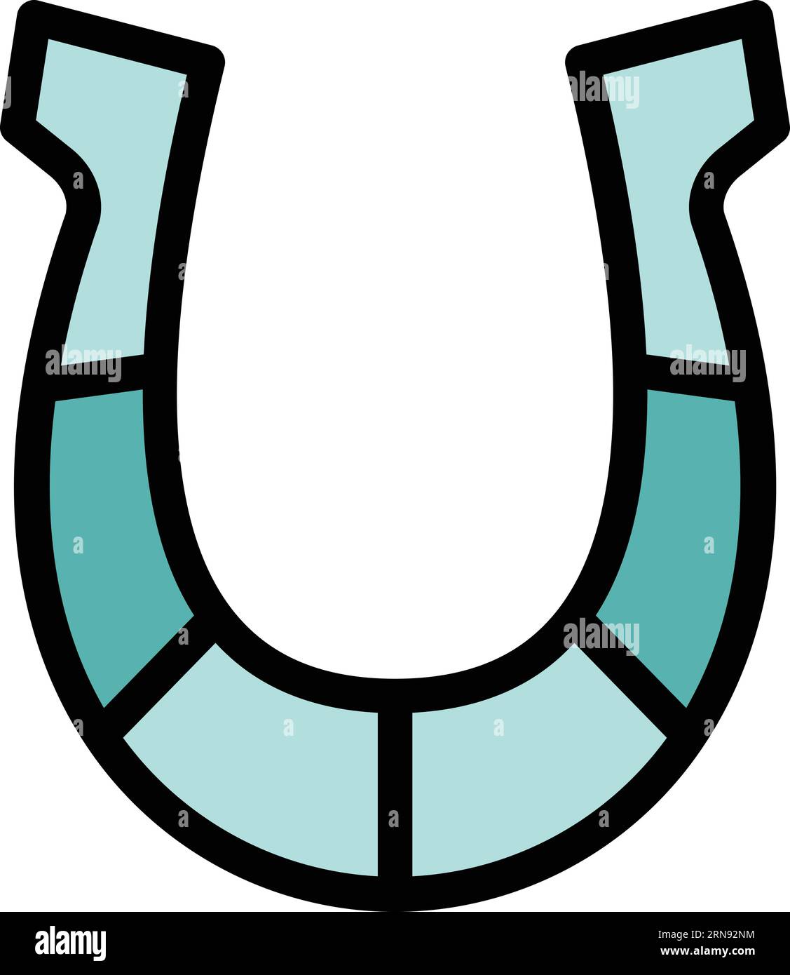 Horseshoe icon outline vector. Horse jockey. Derby track color flat