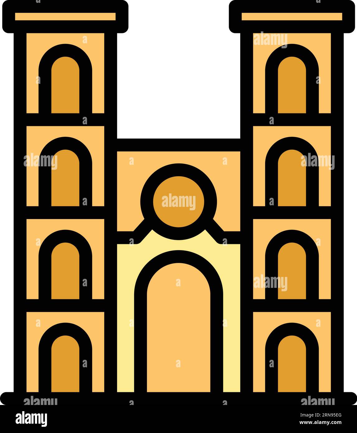 Strong paris house icon outline vector. Opera landmark. Travel tower ...