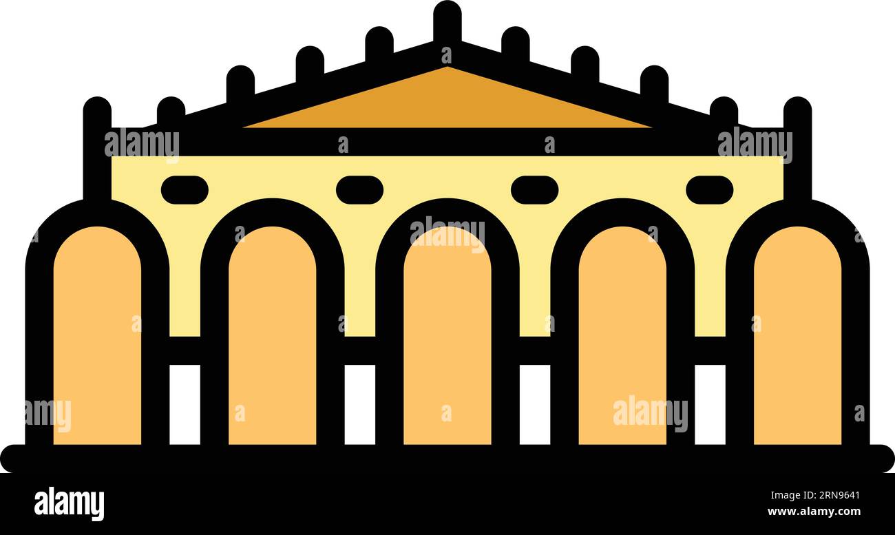 Architecture icon outline vector. City house. World monument color flat Stock Vector