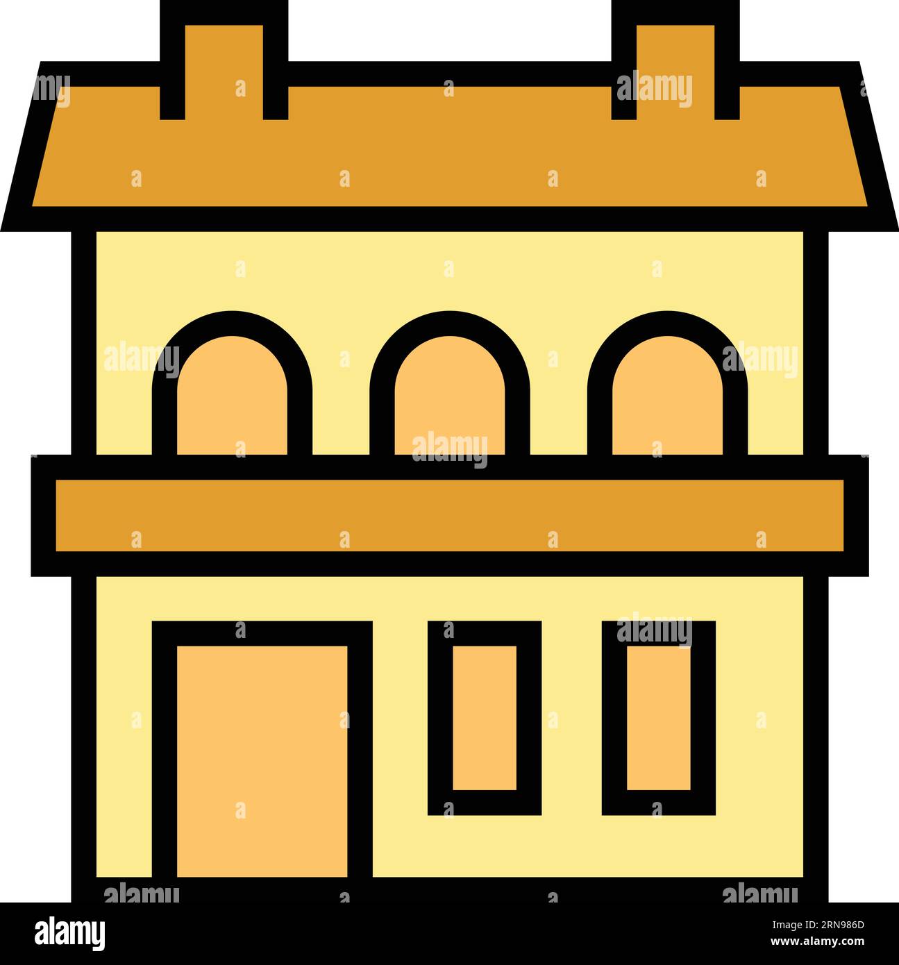 Different villa icon outline vector. Home building. Real estate color flat Stock Vector