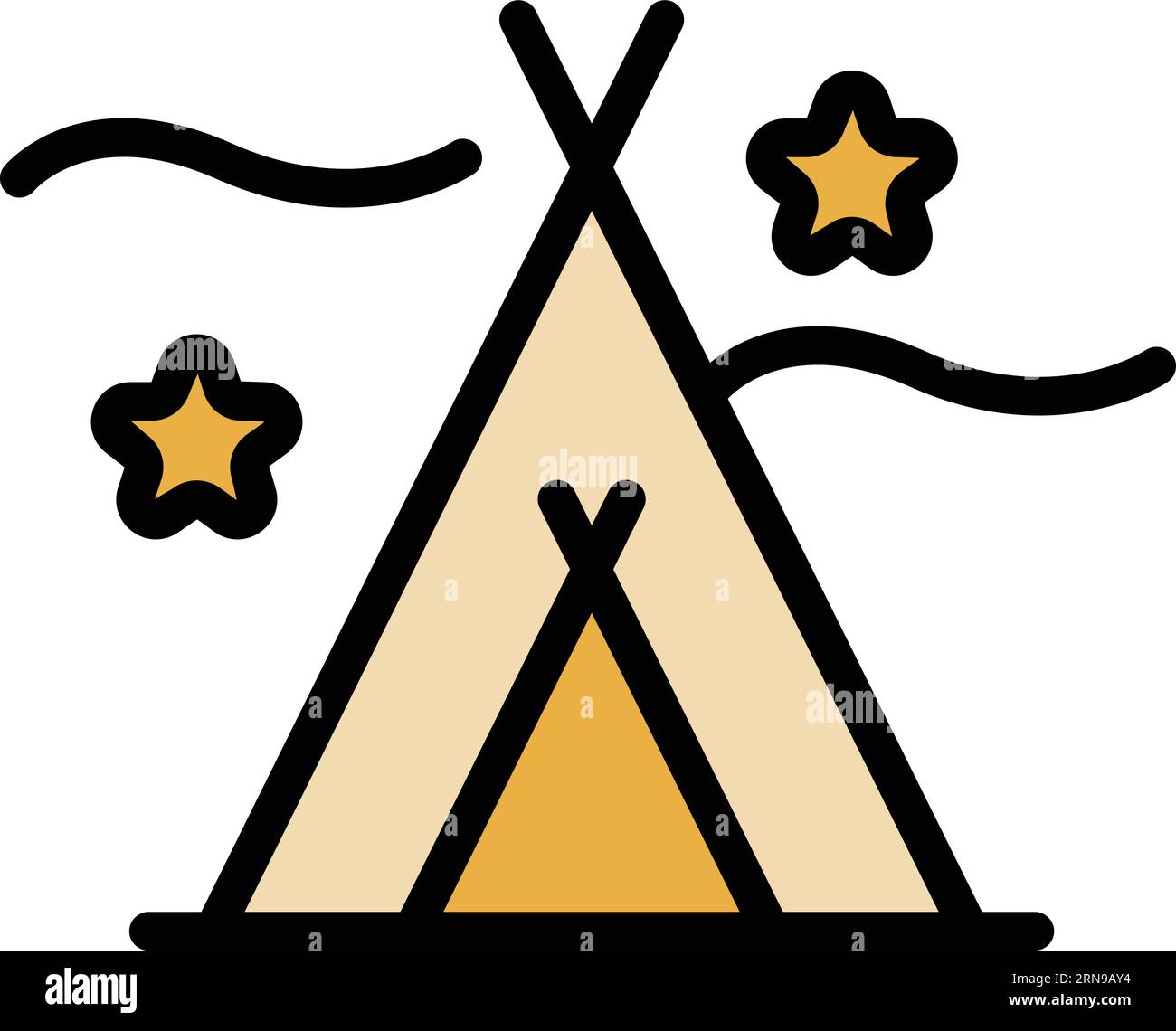 Eskimo tent icon outline vector. Winter glacier. Adventure travel color