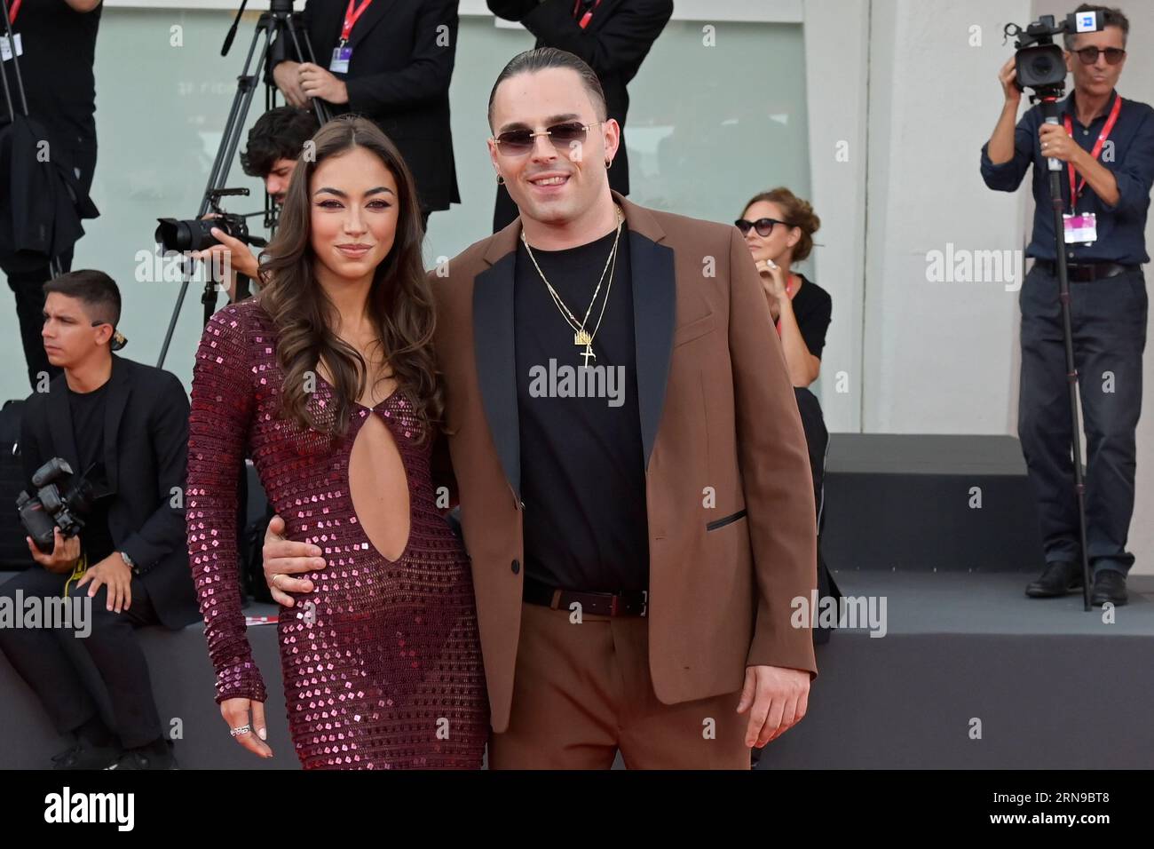 Cabassi Venice Lido, Italy. 31st Aug, 2023. Valentina Cabassi (l) and singer ...