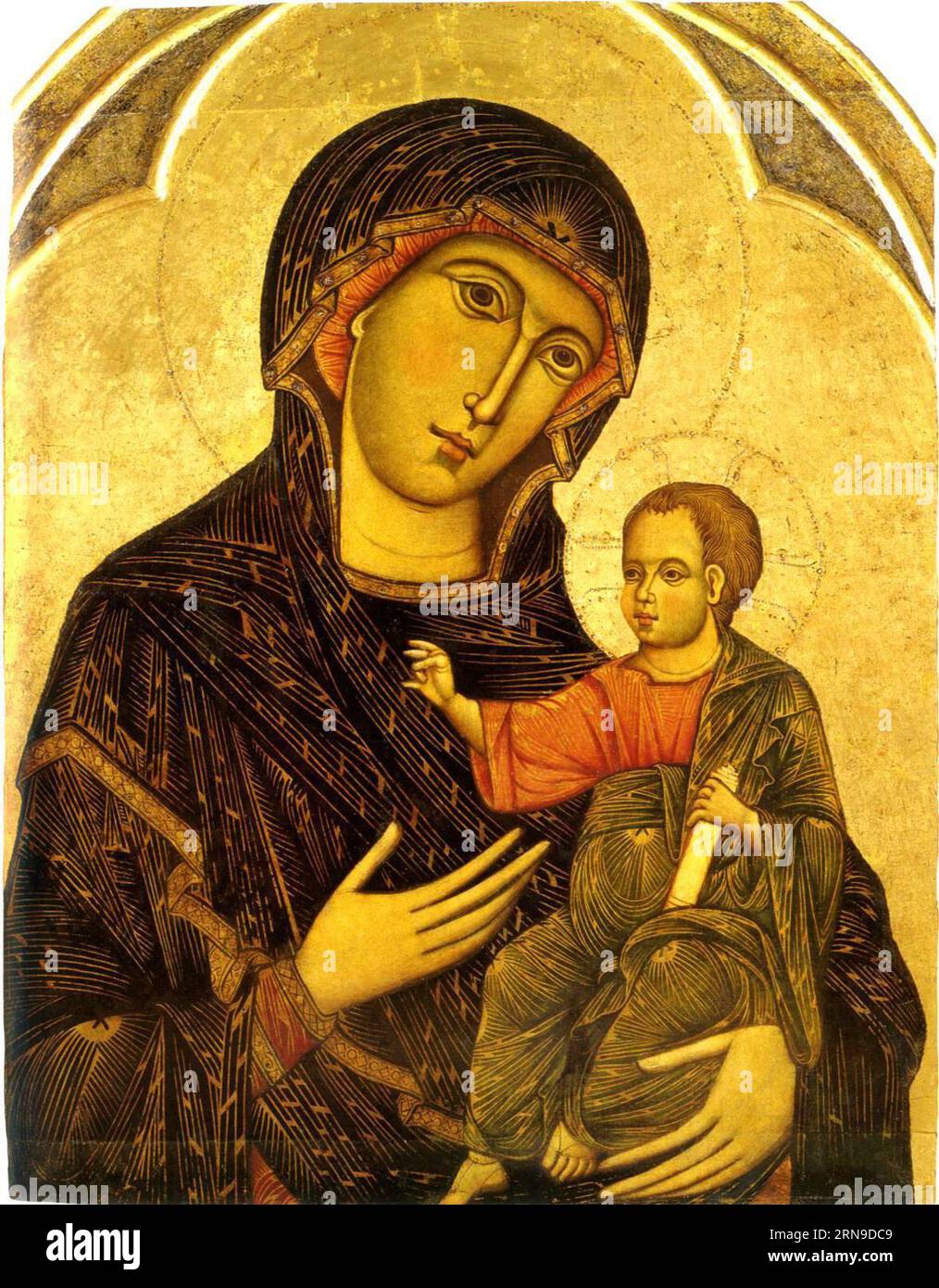Madonna And Child From 1260 Until 1267 By Dietisalvi Di Speme Stock madonna-and-child-from-1260-until-1267-by-dietisalvi-di-speme-stock
