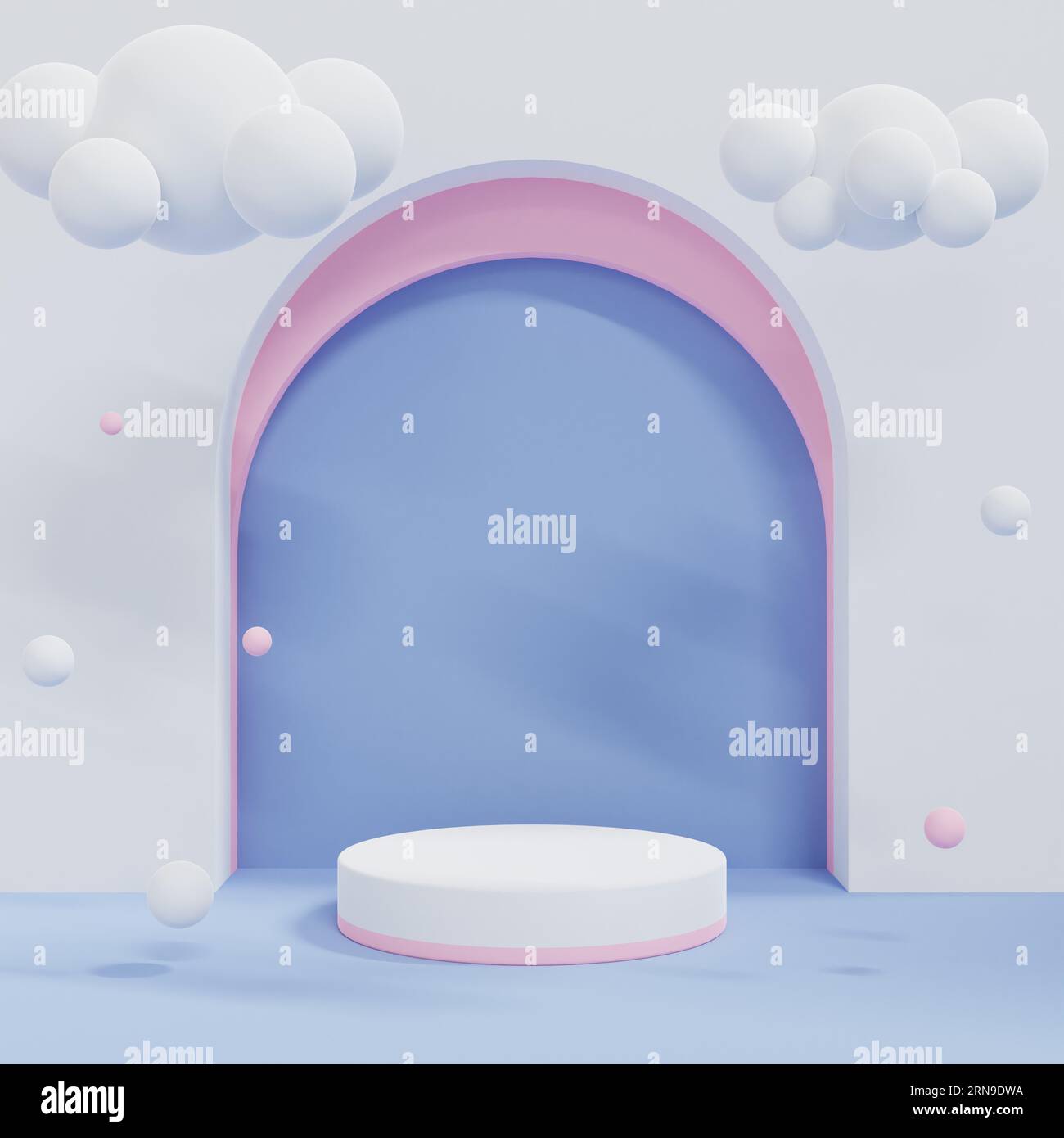 3D Render, Podium pedestal or platform in blank space background ...