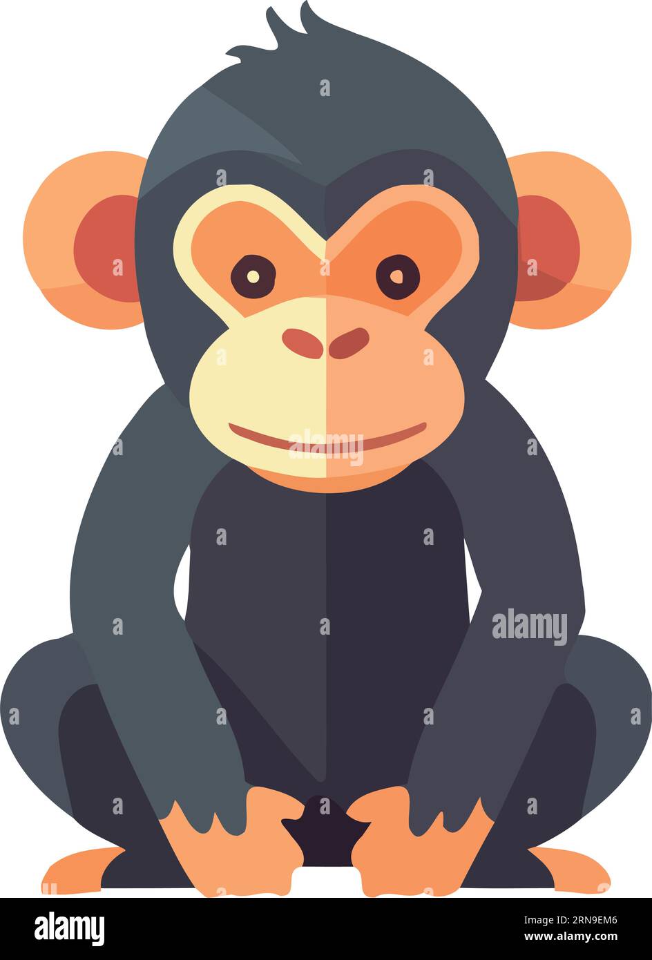 Cute baby monkey sitting in tropical rainforest Stock Vector Image ...