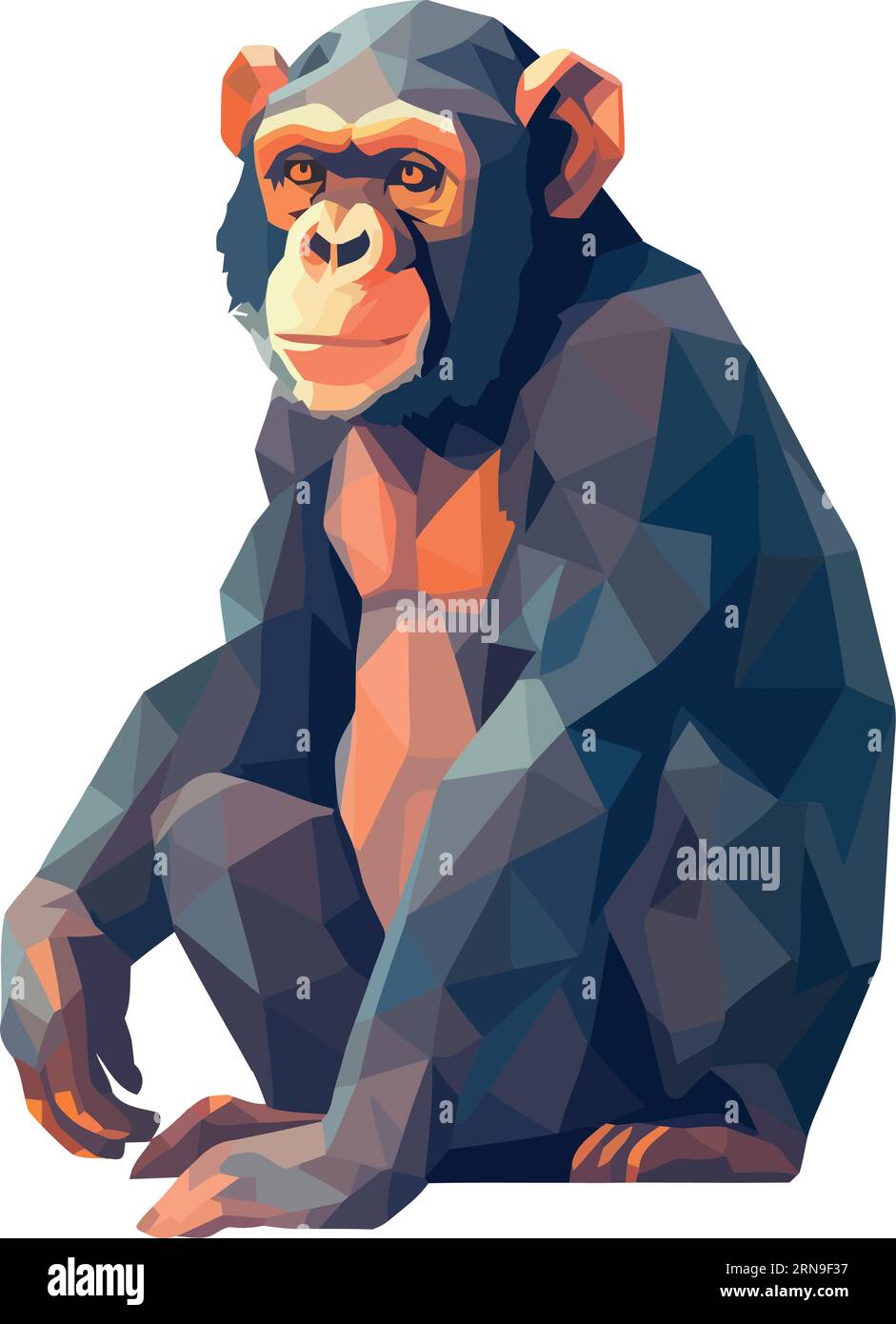 Cute monkey sitting in tropical rainforest background Stock Vector ...
