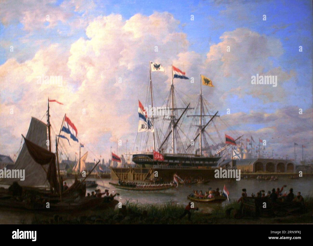The first floating drydock in Amsterdam 1843 by Hendrik Vettewinkel