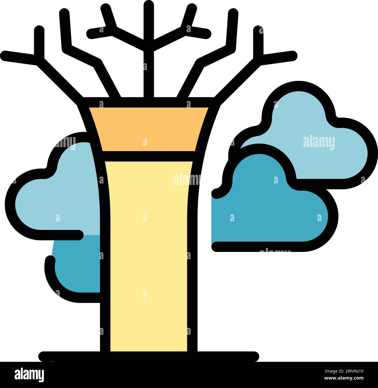 Singapore tree icon outline vector. Travel map. National day color flat