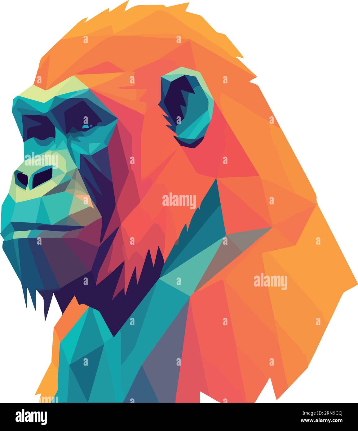Geometric gorilla animal wildlife Stock Vector