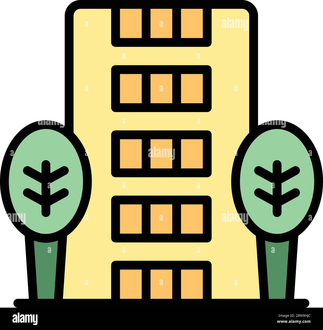 Singapore city icon outline vector. Map landmark. Urban building color ...