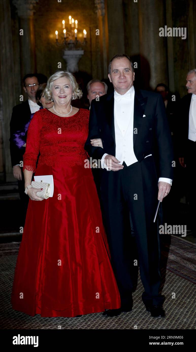 (151211) -- STOCKHOLM, Dec. 11, 2015 -- Sweden s Prime Minister Stefan Lofven (R) attends the royal banquet for Nobel laureates at Royal Palace in Stockholm, Sweden, Dec. 11, 2015. ) SWEDEN-STOCKHOLM-NOBEL-PRIZE-ROYAL-BANQUET YexPingfan PUBLICATIONxNOTxINxCHN   151211 Stockholm DEC 11 2015 Sweden S Prime Ministers Stefan Lofven r Attends The Royal Banquet for Nobel Laureates AT Royal Palace in Stockholm Sweden DEC 11 2015 Sweden Stockholm Nobel Prize Royal Banquet YexPingfan PUBLICATIONxNOTxINxCHN Stock Photo