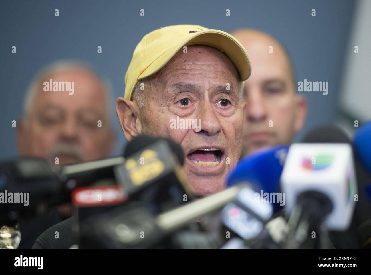 (151215) -- LOS ANGELES, Dec. 15, 2015 -- Schools Superintendent Ramon Cortines speaks to the media, in Los Angeles, the United States, on Dec. 15, 2015. All Los Angeles Unified School District (LAUSD) schools will stay closed today in response to a reported bomb threat, Schools Superintendent Ramon Cortines said. Police said the threat was called in to a School Board member. The threat is involving backpacks and packages left at campuses. The closures applied to all LAUSD campuses, around 900 of them. Los Angeles Unified School District is the second-largest school district in United States, Stock Photo