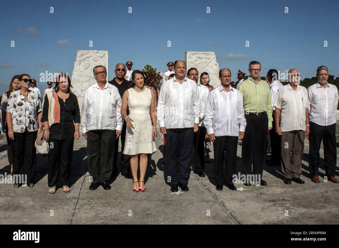 (151215) -- HAVANA, Dec. 15, 2015 -- Visiting Costa Rican President Luis Guillermo Solis (C) and Cuba s Vice Foreign Minister Rogelio Sierra (4th R) attend a wreath ceremony held at Mausoleo de Antonio Maceo in El Cacahual Monument, in Havana, Cuba, Dec. 15, 2015. ) (jg) (ah) CUBA-HAVANA-COSTA RICA-POLITICS-VISIT STR PUBLICATIONxNOTxINxCHN   151215 Havana DEC 15 2015 Visiting Costa Rican President Luis Guillermo Solis C and Cuba S Vice Foreign Ministers Rogelio Sierra 4th r attend a Wreath Ceremony Hero AT Mausoleo de Antonio Maceo in El  Monument in Havana Cuba DEC 15 2015 JG AH Cuba Havana C Stock Photo