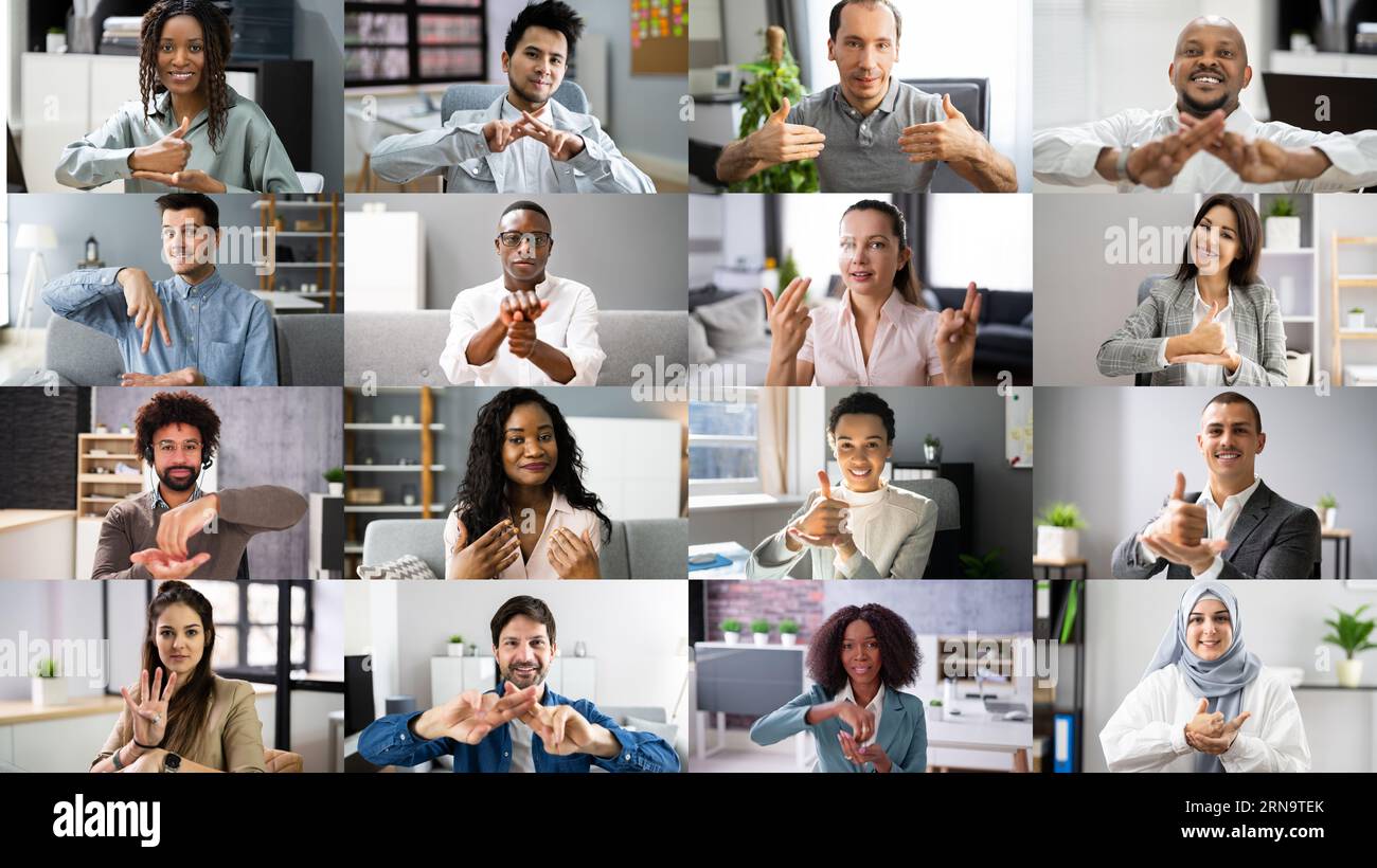 Sign language conference group hi-res stock photography and images - Alamy