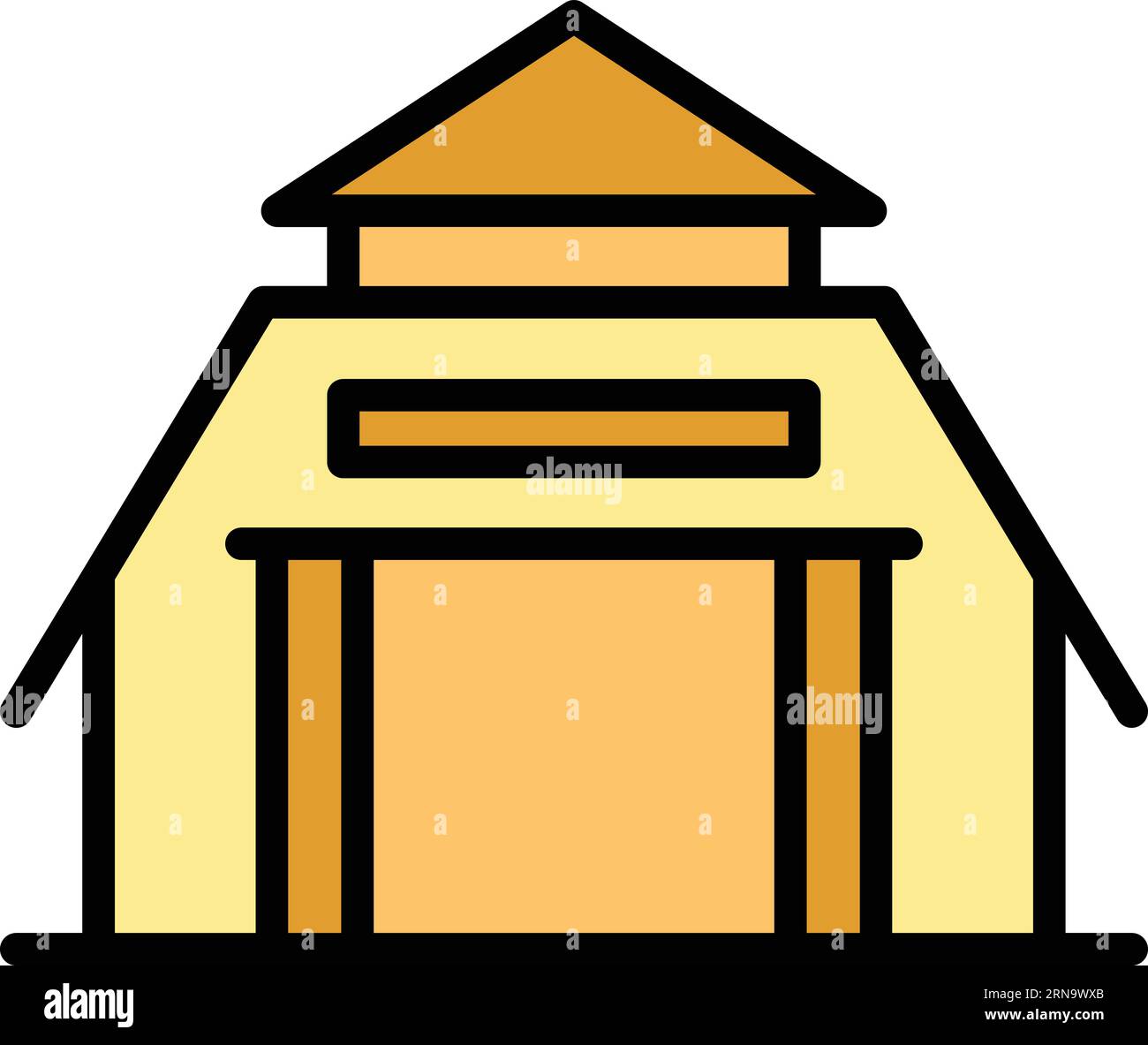 Farm house icon outline vector. Cow breed. Milk dairy color flat Stock