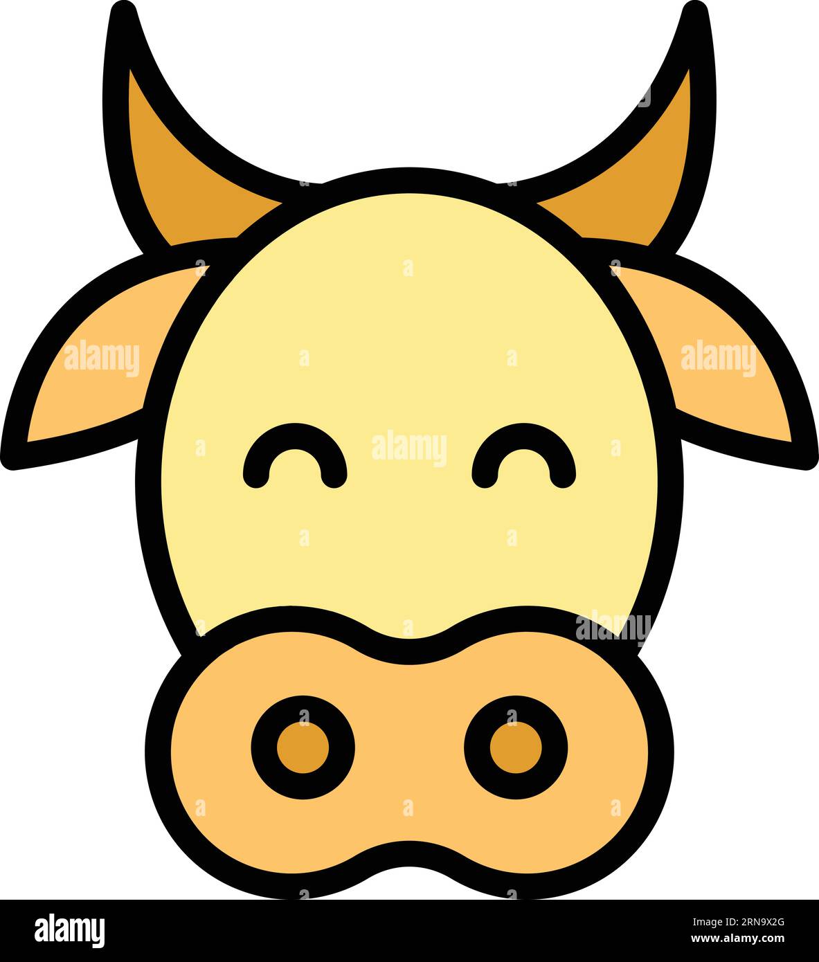Cow head icon outline vector. Farm animal. Beef milk color flat Stock