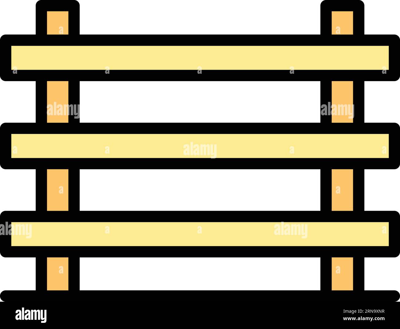 Farm fence icon outline vector. Cow cattle. Jersey breed color flat
