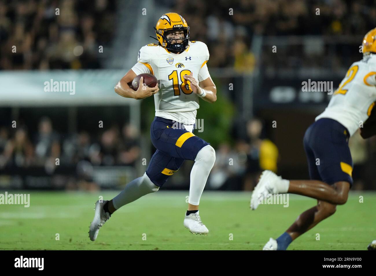 ORLANDO, FL - AUGUST 31: Kent State Golden Flashes quarterback Michael  Alaimo (18) runs on a keeper play during the game between the Kent State  Golden Flashes and the UCF Knights on