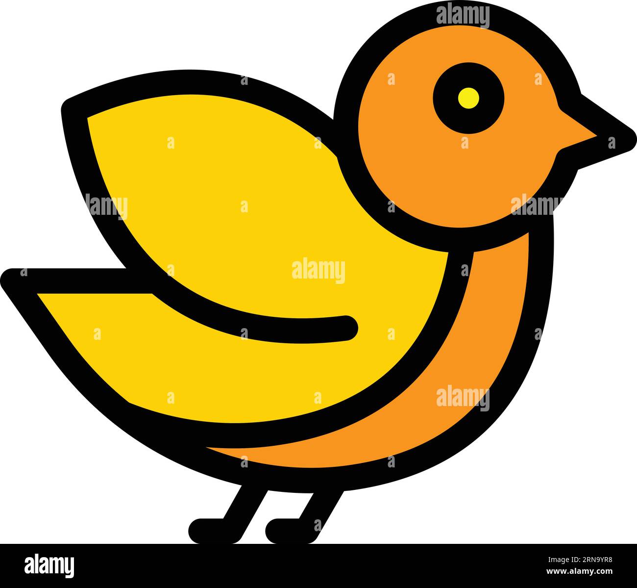Finch sparrow icon outline vector. Animal house. Cute fly color flat