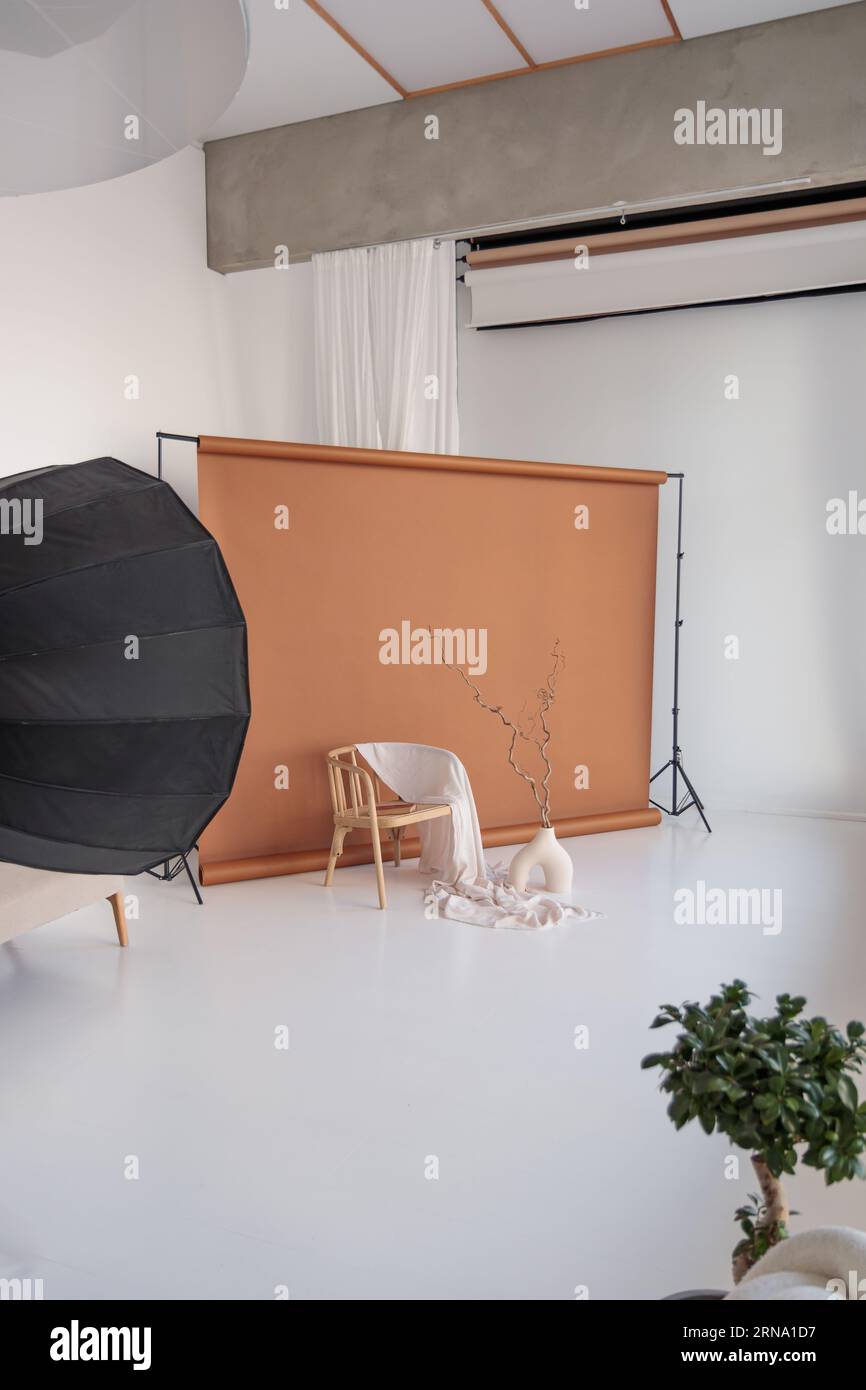 Professional photo studio background, a minimalist interior Stock Photo