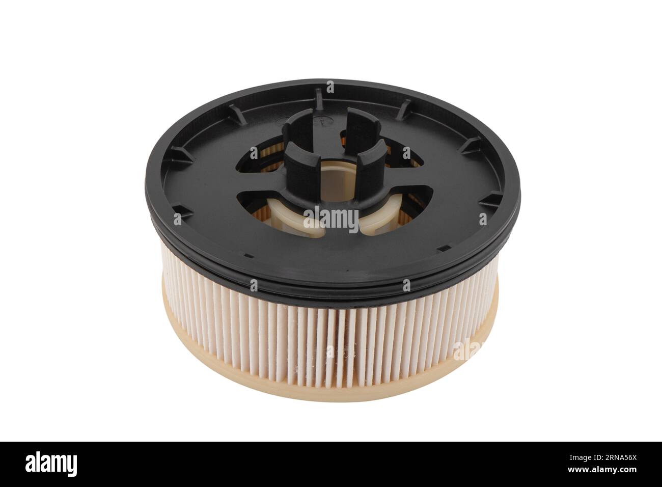 New fuel filter for gasoline or diesel engine isolated on black